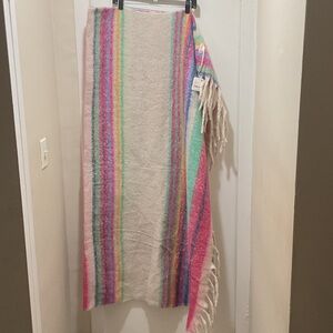 Free People Multicolor Fringe Blanket